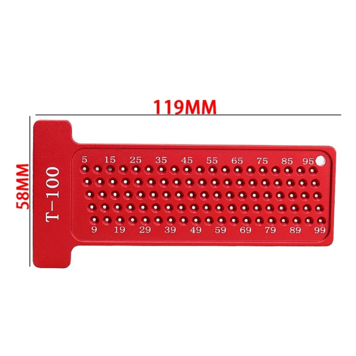 Test Instruments - T-100 metrik aluminium Aloi penggaris saku