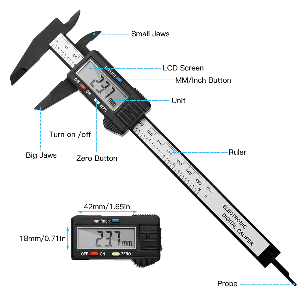Kaliper Digital elektronik 150 - Digital Caliper 150Mm Stainless Steel ulasan dan harga