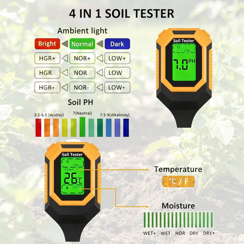Alat Uji Tanah 4-in-1, Penguku - Ph Meter Digital Water Tester ulasan dan harga